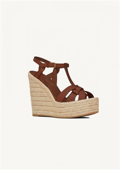 TRIBUTE espadrilles wedge in smooth leather